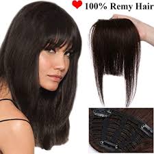 88 ($12.88/count) get it as soon as tue, mar 2. Clip In Fringe Hair Piece Human Hair 100 Remy One Piece Clip In Hair Extension Real Hair Pieces For Women With Both Sides Straight Clip On Bangs 2 Dark Brown Amazon Co Uk
