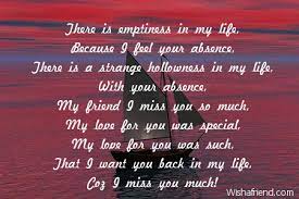 We did not find results for: Missing You Friend Poems