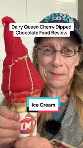 Food review of the Dairy Queen Cherry dipped chocolate ice cream. #cre...