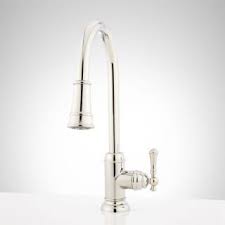 polished nickel kitchen faucet, brushed