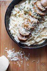 Low Carb Pasta Alfredo With Sausage Recipe On Yummly Yummly Recipe Shirataki Recipes Recipes Shirataki Noodles Recipes