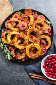 Roasted Delicata Squash Sweet Potato And Cranberry Whole30 Paleo Gf Recipe Cranberry Recipes Recipes Healthy Holiday Recipes