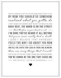 Oasis Wonderwall Print The Perfect Gift For Someone Special This Print Is Handmade And Printed On 300 Gsm Fine A Song Lyric Print Song Lyrics Rock Wonderwall