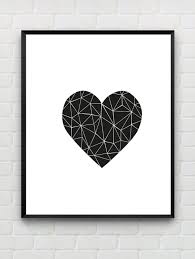 Black And White Picture Wall Art Printable Art Heart Print Love Print Polygon Wall Art Etsy In 2020 Geometric Wall Art Etsy Wall Art Printable Art