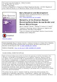 PDF) Reliability of the Emotion-Related Parenting Styles Scale Across  Gender and Parent Status Groups
