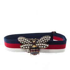 Safe shipping and easy returns. Gucci Multicolor Web Canvas Bee Embellished Buckle Belt 85cm Gucci Tlc