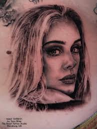 Adele portrait tattoo. By Tony Ritter at The Roost Tattoo Studio in  Ellensburg, WA. : r/tattoos