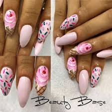 Summer Pink Ice Cream Nails Manicure Nail Designs Ice Cream Nails Nails