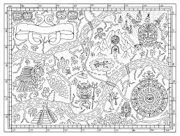 ancient maya or pirate map for adult kids coloring book hand drawn vector illustration with treasure hunt vintage adventures and old transportation concept doodle drawing compass wind rose royalty free coloriage mouton enlos