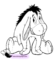 Printable eeyore as a cowboy disney halloween coloring page. Eeyore And A Bird On His Nose Coloring Page Free Coloring Library