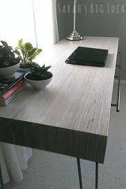 Build a beautiful diy round table top from plywood circles cut with a router. Beautiful Mcm Desk Built From Upcycled Plywood Strips Whitewash Finish Method Detailed Plywood Furniture Furniture Plywood Desk
