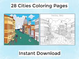 A few boxes of crayons and a variety of coloring and activity pages can help keep kids from getting restless while thanksgiving dinner is cooking. 28 Printable Cities Coloring Pages For Adults Etsy