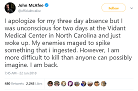 John mcafee dead at 75: A Real Whodunnit Tech Eccentric John Mcafee Claims Enemies Poisoned Him