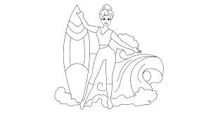 Print our free coloring pages! Barbie Surfer Doll Coloring Page Online