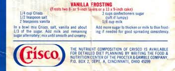 Crisco Vanilla Frosting Recipe Clipping Vanilla Frosting Recipes Frosting Recipes Vanilla Frosting