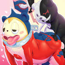 Yaoi pinup monokuma+teddie (persona 4)