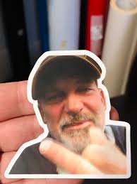 Middle Finger Hoss Sticker: 3-inch Weatherproof Vinyl Decal