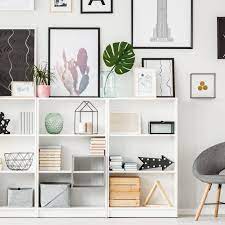 If you must keep a media unit, replace large tv armoires and large bulky media units with small tv units that are under 48″ wide. 8 Styling Tips For Open Shelving