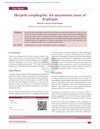 If you have a health. Pdf Herpetic Esophagitis An Uncommon Cause Of Dysphagia
