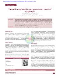 If you have a health. Pdf Herpetic Esophagitis An Uncommon Cause Of Dysphagia
