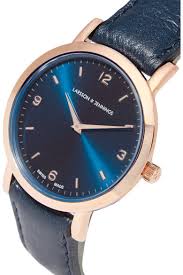 Die uhr ist mit 1400 euro das mit abstand teuerste modell der. Dunkelblaue Leder Uhr Von Larsson Jennings 244 Net A Porter Com Lookastic