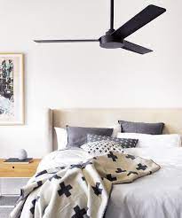 Roto 3 Blade Fan Only In Matt Black Ceiling Fan Bedroom Bedroom Fan Modern Ceiling Fan
