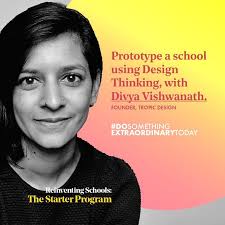 Next of our star facilitators is Divya Viswanathan, Founder of Tropic,  Design & Innovation. She will join us in the beginning of Week Five where  we will use the tools of design