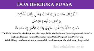 Allâhumma laka shumtu wa 'alâ rizqika aftharthu, zahabadh . Teks Bacaan Doa Buka Puasa Sunah Tasu A Dan Asyura Beserta Keutamaannya Buletin Islam