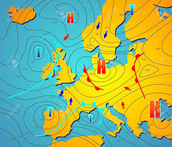 Imaginary Weather Chart Of Europe With Isobars