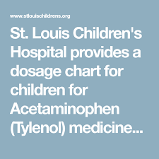 St Louis Childrens Hospital Provides A Dosage Chart For