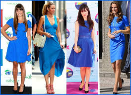 Vestito trapezio crêpe multicolore, scollo rotondo, maniche lunghe, inserti a contrasto, colore blu elettrico. Vestito Blu Scarpe Stile Di Vita Di Bellezza Carta Da Parati Moda