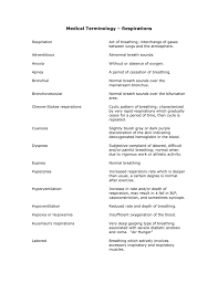  obstruction of respiratory passages. Medical Terminology