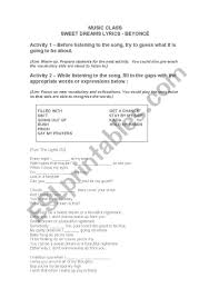 Please check back for more patsy cline lyrics. Music Class Sweet Dreams Lyrics Beyonce Esl Worksheet By Teacher Camila