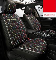 Black And Yellow Mustang Seat Covers 191 52 Leather Lv Print Car Seat Covers Universal Pads Automobile Seat Cushions 6pcs Black Cute Car Accessories Car Seats Girly Car Accessories