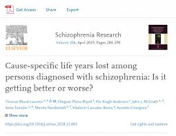 Cause-specific life years lost among persons diagnosed with schizophrenia:  Is it getting better or worse? -
