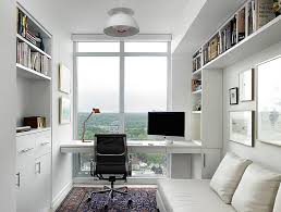 The white walls look great with the grey floors with a grain texture. 50 Splendid Scandinavian Home Office And Workspace Designs