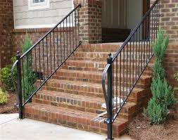 Handrail railing,single post handrail,sturdy outdoor handrails with base wrought iron stair handrail fits 1 or 2 steps grab rail for steps porch $126.88 $ 126. Products I Love Or Want Brick Porch Porch Handrails Wrought Iron Railing Exterior