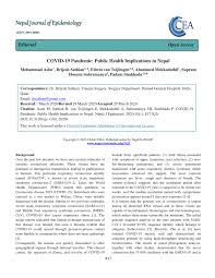 Pdf Open Access Covid 19 Pandemic Public Health Implications In Nepal