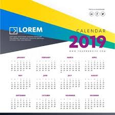 Calendar 2019 Colorful Template Vector Illustration Desk Office New Year Calendar Template Week Png And Vector With Transparent Background For Free Download With Images