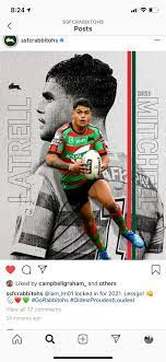 South sydney have confirmed star fullback latrell mitchell will remain with the club in 2021 after activating a clause in his nrl contract. Official Souths Re Sign Latrell Mitchell For 2021 Nrl