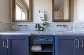 Tile trends for bathroom and powder room flooring. 75 Beautiful Vinyl Floor Bathroom With Blue Cabinets Pictures Ideas June 2021 Houzz