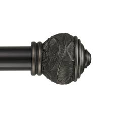 Art Decor 60 108 In Telescoping Single Curtain Rod Kit In Oil Rubbed Bronze With Mercado Finials Curtain Rods Art Decor Bronze