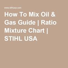 how to mix oil gas guide ratio mixture chart stihl usa