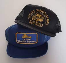 Vintage Lot 2 Trucker Style Snapback Hats Vtg Vintage Trucker Hats Cap Designs Hat Design