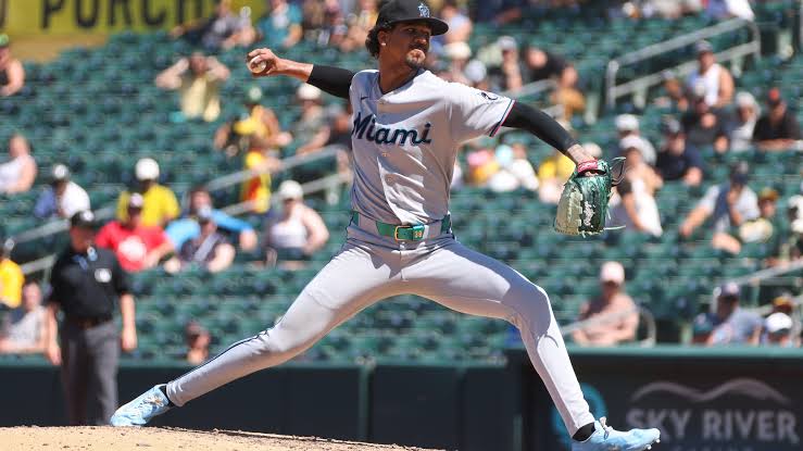 Miami Marlins pitcher Eury Pérez removed after throwing 7 perfect innings  against Athletics – NBC4 WCMH-TV