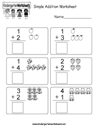 free kindergarten addition worksheets learning to add through images and numbers