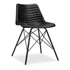 Stuhle in schwarz im angebot bei stylight. Dexter Esszimmerstuhl Aus Metall Leder Schwarz Industrielle Stuhle