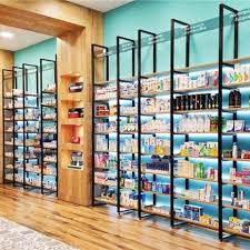 Wooden Wall Display Pharmacy Furniture Design 010 5 Loja De Conveniencia Loja De Carnes Plantas De Loja