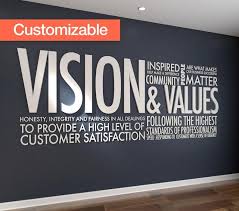 Vision Values 3d Letters Office Wall Art Wall Decal Etsy In 2020 Office Wall Art Motivational Decor Wall Sticker