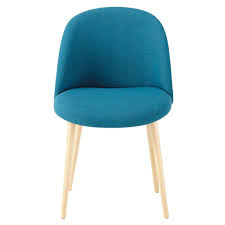 Chaise Vintage En Tissu Et Bouleau Massif Bleu Petrole Mauricette Sillas Vintage Losas Macizas Sillas
